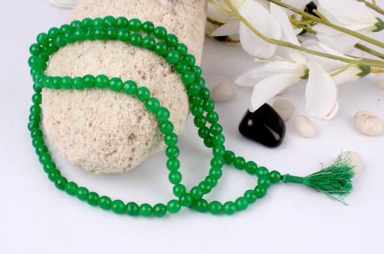 Green Jade Faceted mala - 8mm