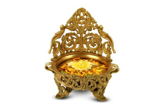 Peacock Urli in Brass