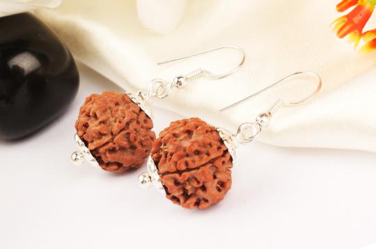 Earrings of Rudraksha Beads - Design V