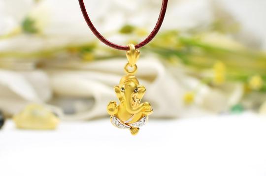 Ganesh Pendant in Gold - 2.20 gms