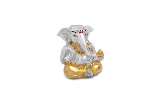 Ganesha with gold silver coating