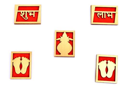 Shubh Labh Sticker - Set of 5 - Design I