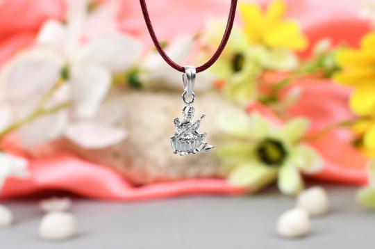 Saraswati Locket in Pure Silver - Design I