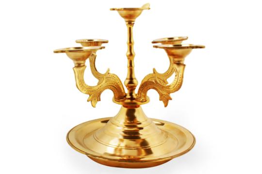 Chatur diya lamp in brass