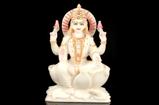 Goddess Mahalaxmi in white marble idol