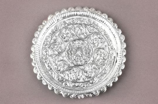Designer Puja Thali in German  Silver