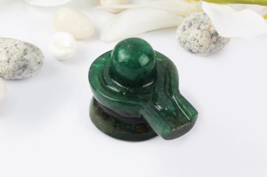 Green Jade Shivlinga - 55 gms