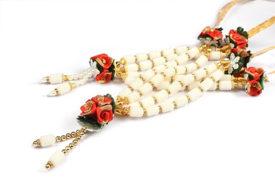 Pearl with Rose Deity Garland - Set of 2 - Design II
