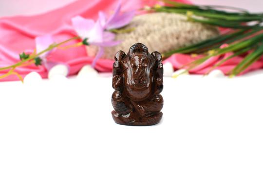 Mahogany obsidian Ganesha - 99 gms