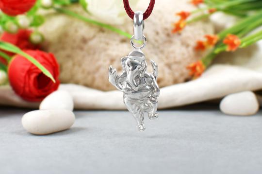Ganesh Locket in pure silver - Design V