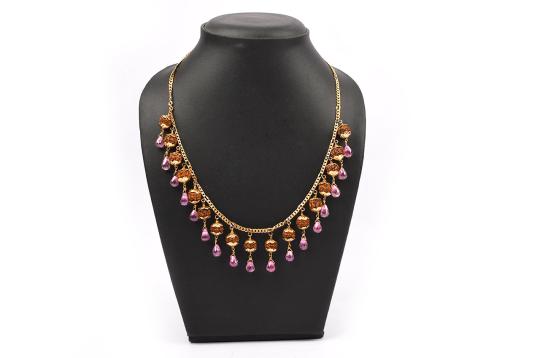 Rudraksha Mala in gold with flower caps - 9mm