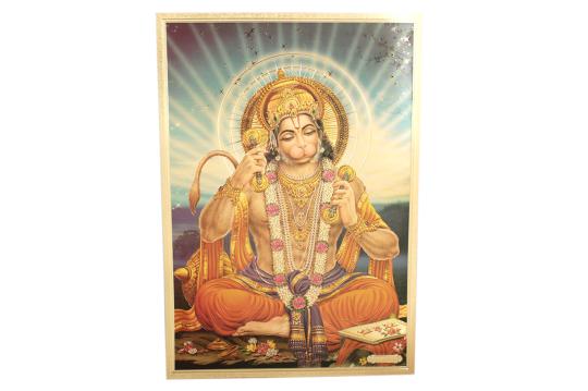 Lord Shri Hanuman Photo in Golden Sheet - Large