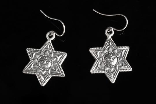 Surya Earrings in Silver - Design XII