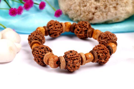5 Mukhi Nepal Rudraksha beads bracelet - Design I