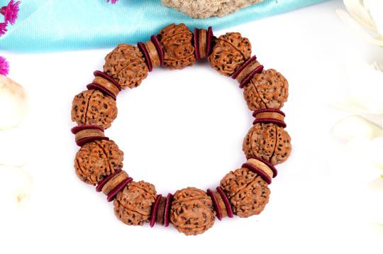 5 Mukhi Nepal Rudraksha beads bracelet - Design III