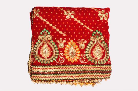Red Bandhani Mata Ki Chunri