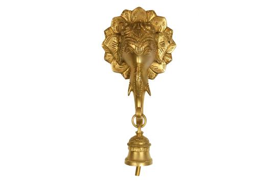 Ganesha Face with Bell Hanging Wall Artifact - I