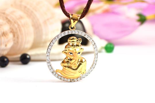 Ganesh Pendant in Gold - 3.92 gms