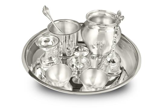 Royal Puja Thali in pure silver - Big