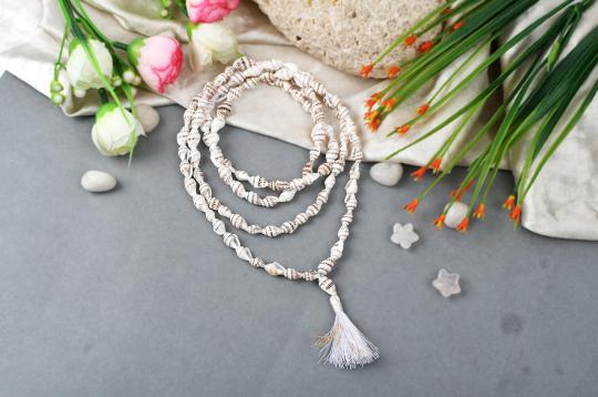 Conch shell mala