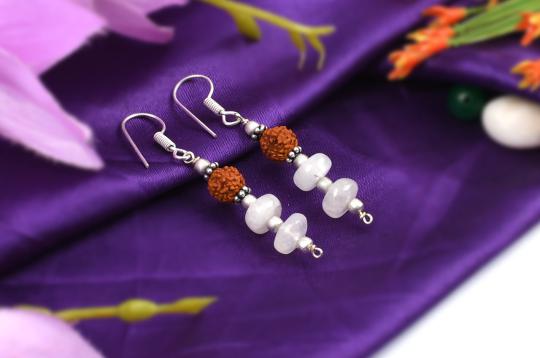 Rudraksha Moonstone  Earrings