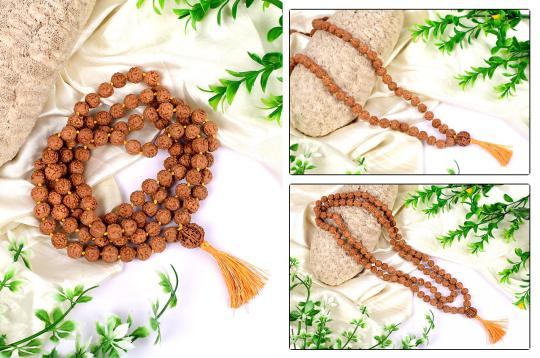 6 Mukhi Semi Chikna Mars Mala - 10 mm
