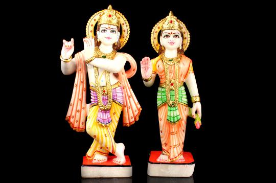 Radha Krishna marble idol