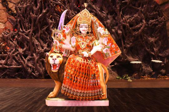 Goddess Durga marble idol - Big