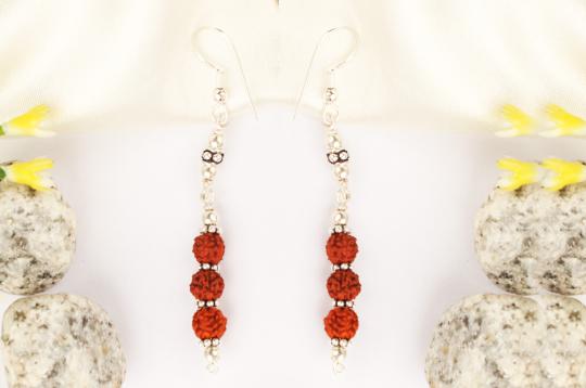 Earrings of Rudraksha Beads - Design III