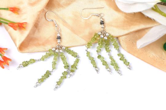 Peridot Uncut Earring