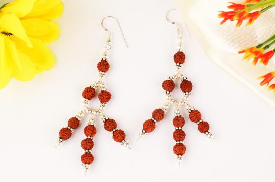 Earrings of Rudraksha Beads - Design II