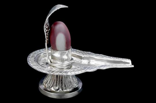 German Silver Yoni base with Narmada Lingam - XII