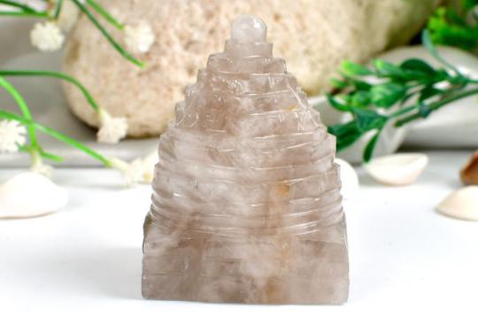 Natural Smoky Quartz Shree Yantra - 165 gms