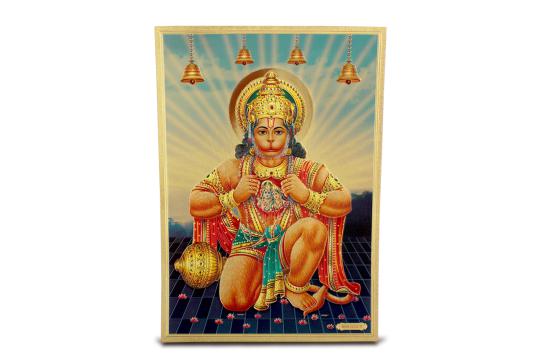 Lord Hanuman Photo in Golden Sheet - Large
