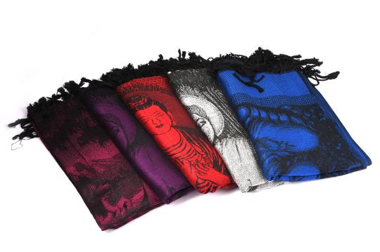 Lord Buddha Shawl in Soft Jacquard Fabric