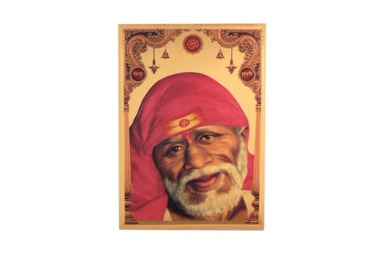 Lord Sainath Photo in Golden Sheet - Large