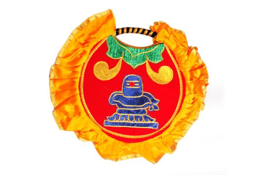 Artistic Temple Fan - Shivling and Nandi Design