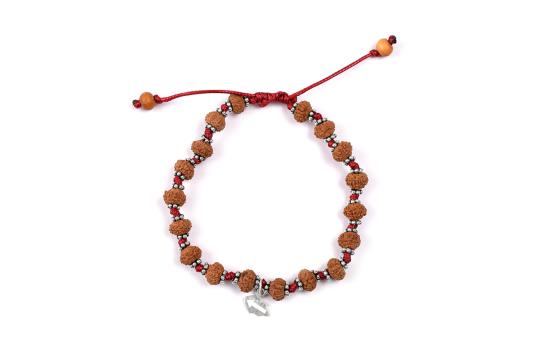 7 mukhi Mahalaxmi bracelet from Java with silver chakri in thread