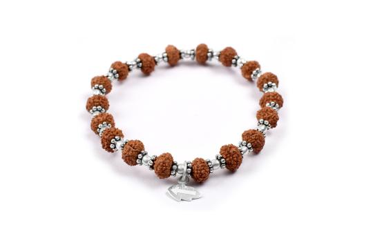7 mukhi Mahalaxmi bracelet from Java with silver balls and chakri