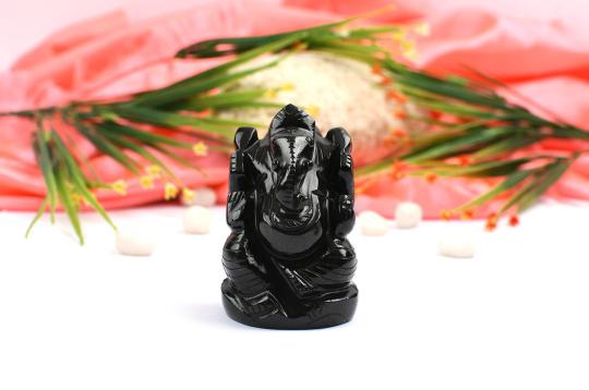Black Agate Ganesha - 222 gms