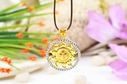 Surya Locket in Pure Gold
