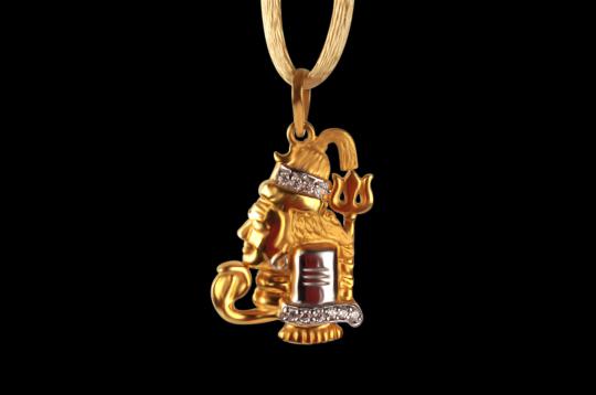 Shiva Pendant in Gold - 5.43 gms