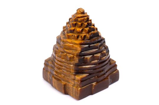 Shree Yantra in Tiger Eye Stone - 102 gms