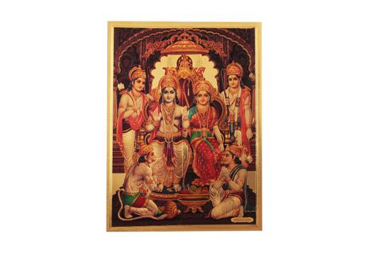 Ram Parivar Photo in Golden Sheet - Large