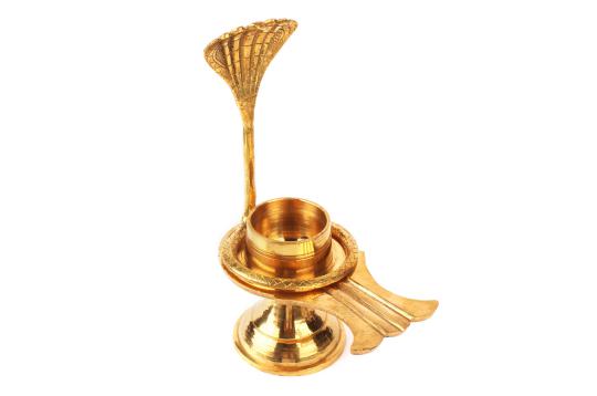 Heavy Brass Yoni base with Snake head - Big