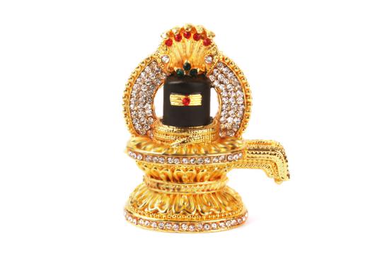Studded Shivling in golden color