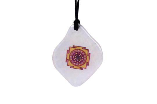 Shree yantra Pendant on White Agate