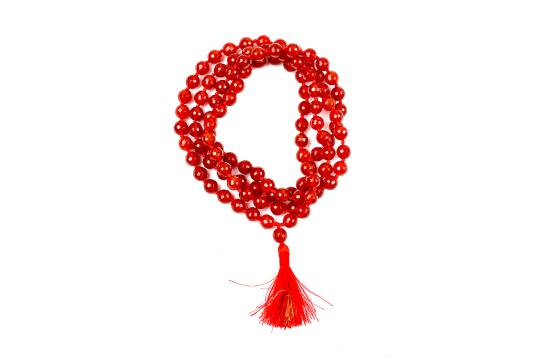 Red Carnelian mala Faceted - 8mm