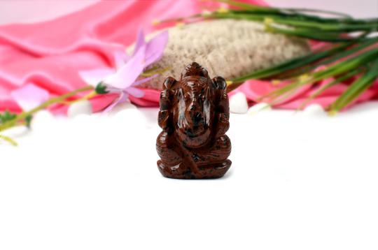 Mahogany obsidian Ganesha - 78 gms