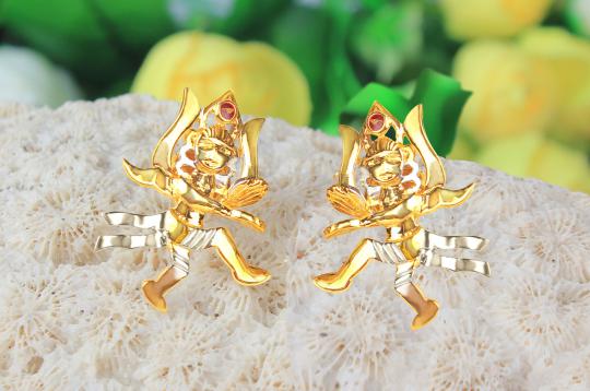 Gold Plated Lord Shiva Earrings